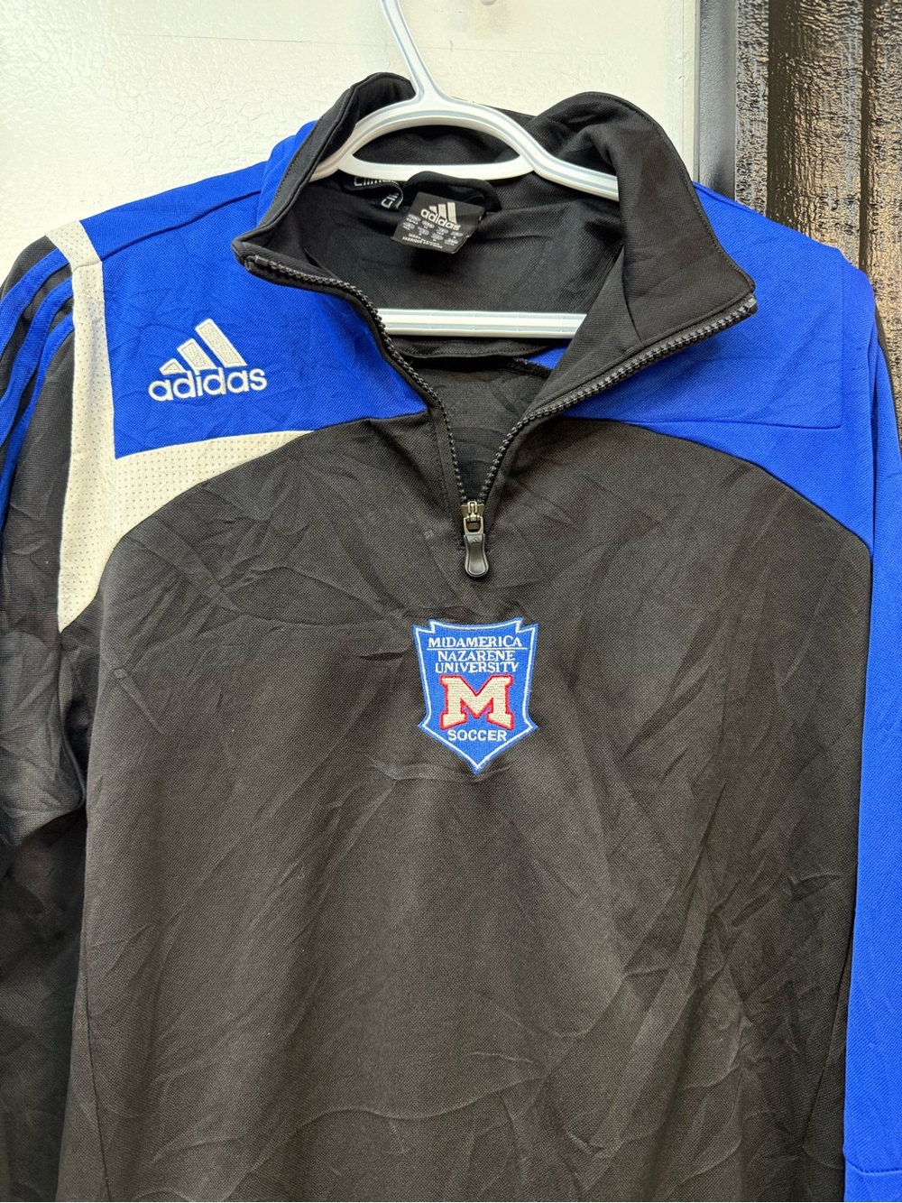 adidas Black & Blue Lightweight Soccer Pullover - Picture 3 of 7